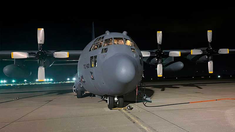 El nuevo C-130H Hércules emprende el viaje hacia Argentina