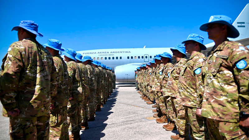 Desplegó un nuevo contingente argentino de cascos azules rumbo a Chipre