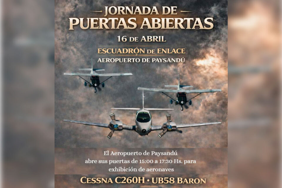 Aeropuerto de Paysandú realizará Jornada de Puertas Abiertas junto a Fuerza Aérea Uruguaya